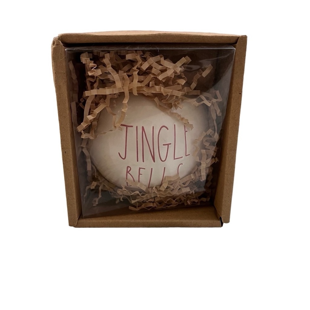 New Rae Dunn White Ceramic Jingle Bells Round Ornament